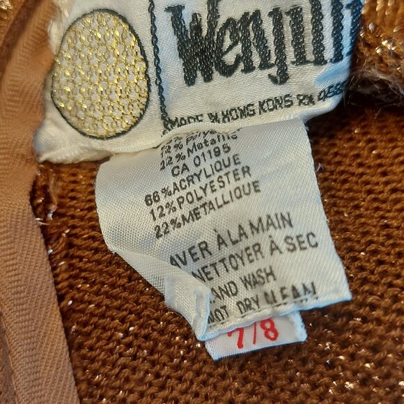 Vintage 70's Wenjilli Metallic Copper Knitted Dress - Size S - Picture 9 of 9